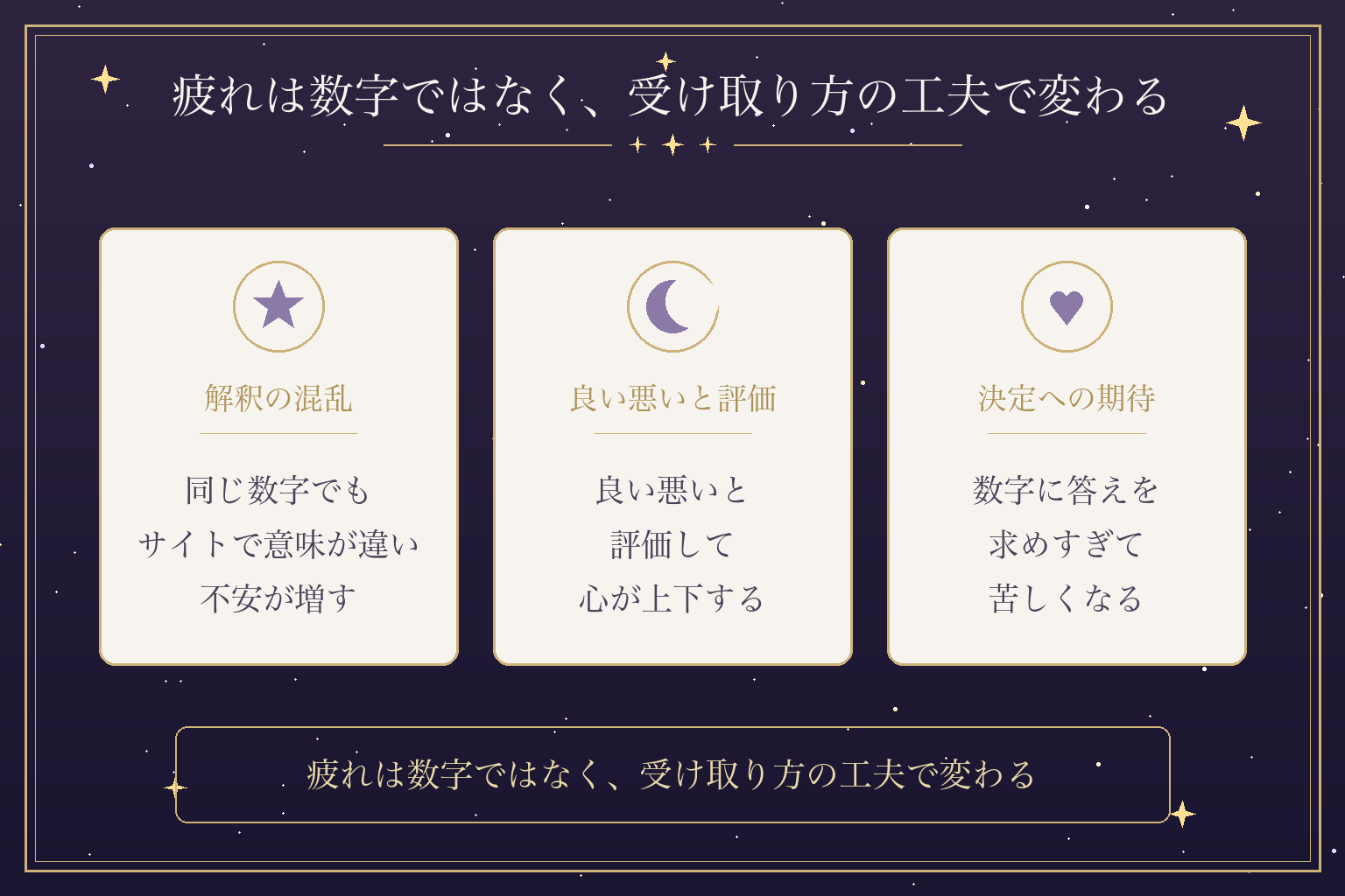 疲れは数字ではなく、受け取り方の工夫で変わる