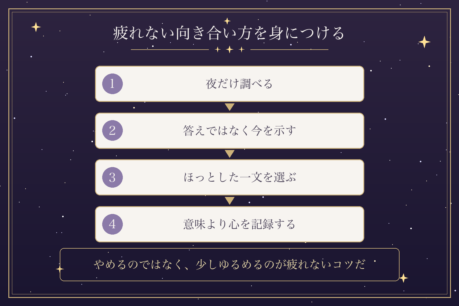 疲れない向き合い方を身につける